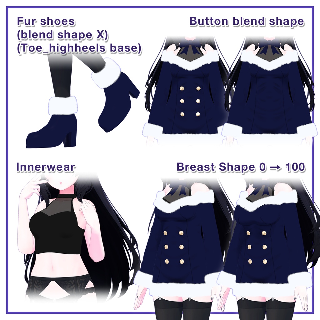 Winter Fur Dress for Kikyo / ウィンターファーワンピース【桔梗用】 (C6)