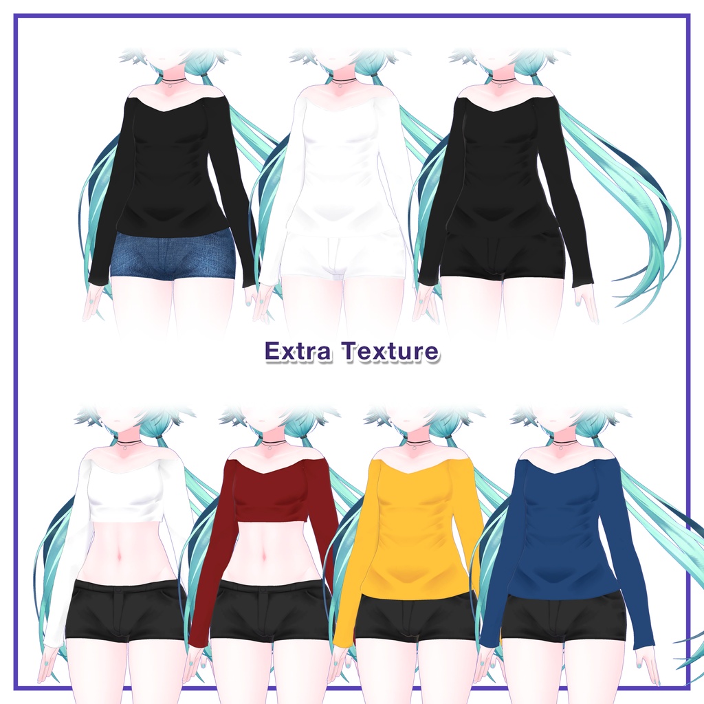 Ribbed top & Hotpants for Rindo / リブトップ&ホットパンツ【竜胆用】 (C8)