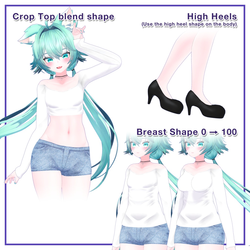 Ribbed top & Hotpants for Rindo / リブトップ&ホットパンツ【竜胆用】 (C8)