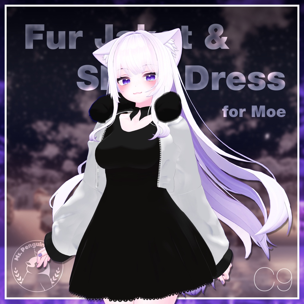【9Avatars】Fur Jacket & Short Dress / ファージャケット&ショートワンピース (C9)
