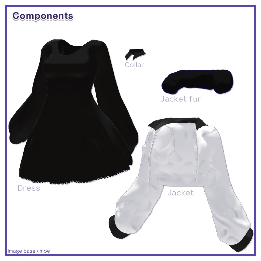 Fur Jacket & Short Dress for Kikyo / ファージャケット&ショートワンピース 【桔梗用】 (C9)