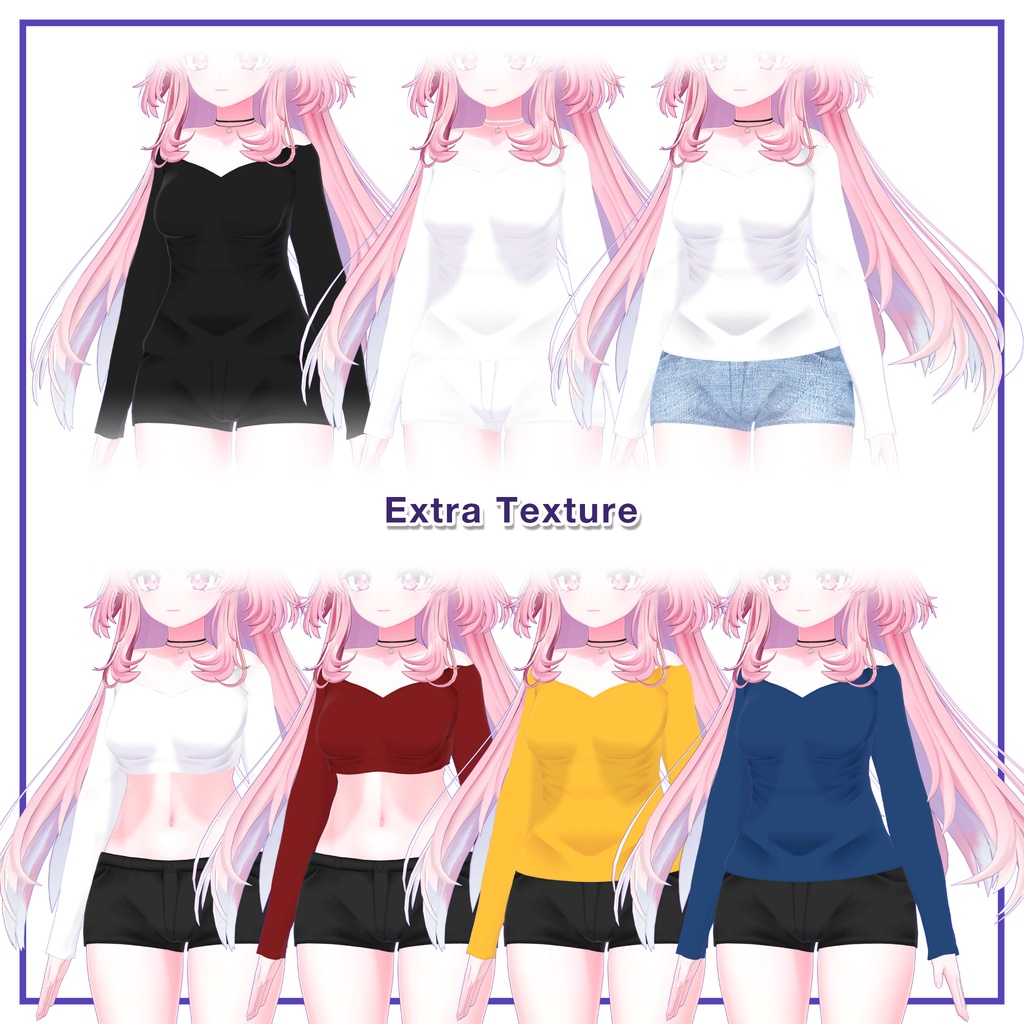 Ribbed top & Hotpants for Selestia / リブトップ&ホットパンツ【セレスティア用】 (C8)