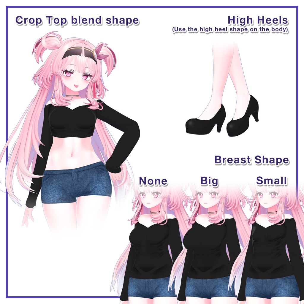 Ribbed top & Hotpants for Selestia / リブトップ&ホットパンツ【セレスティア用】 (C8)