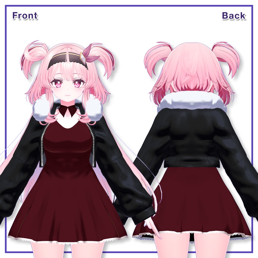 Fur Jacket & Short Dress for Selestia / ファージャケット&ショートワンピース 【セレスティア用】 (C9)