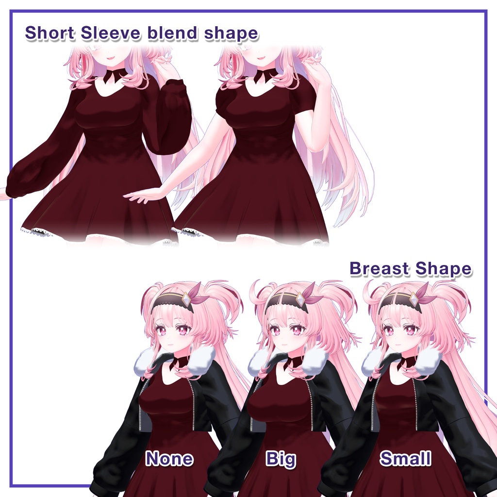 Fur Jacket & Short Dress for Selestia / ファージャケット&ショートワンピース 【セレスティア用】 (C9)