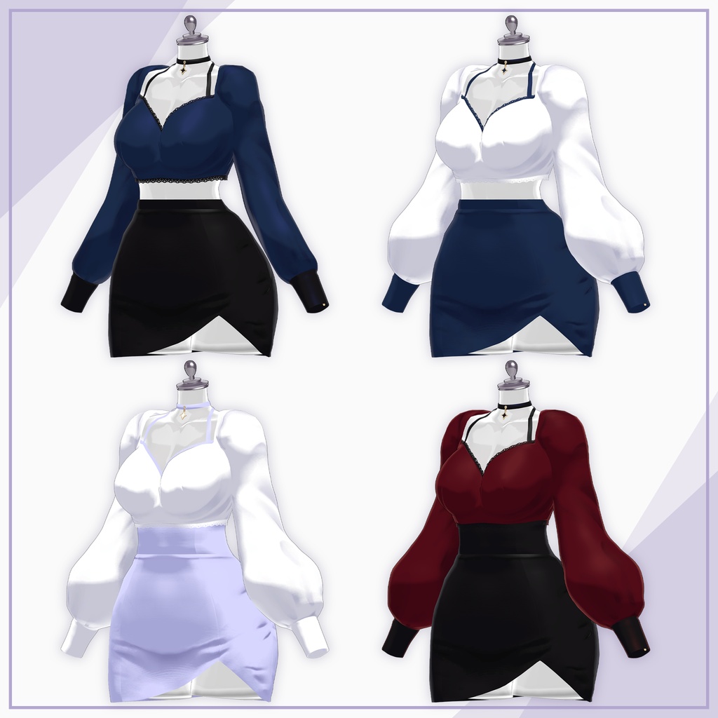 【9Avatars】Puff sleeves & Tulip skirt / パフスリーブ&チューリップスカート (C11)
