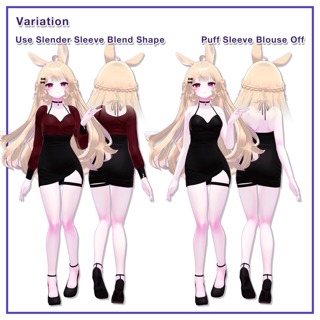 Puff sleeves & Tulip skirt for Lunalitt, Leefa / パフスリーブ&チューリップスカート 【ルーナリット,リーファ用】 (C11)