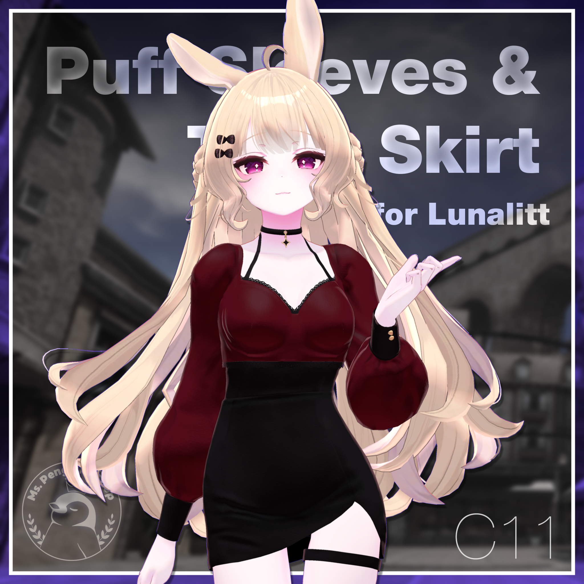 Puff sleeves & Tulip skirt for Lunalitt, Leefa / パフスリーブ&チューリップスカート 【ルーナリット,リーファ用】 (C11)