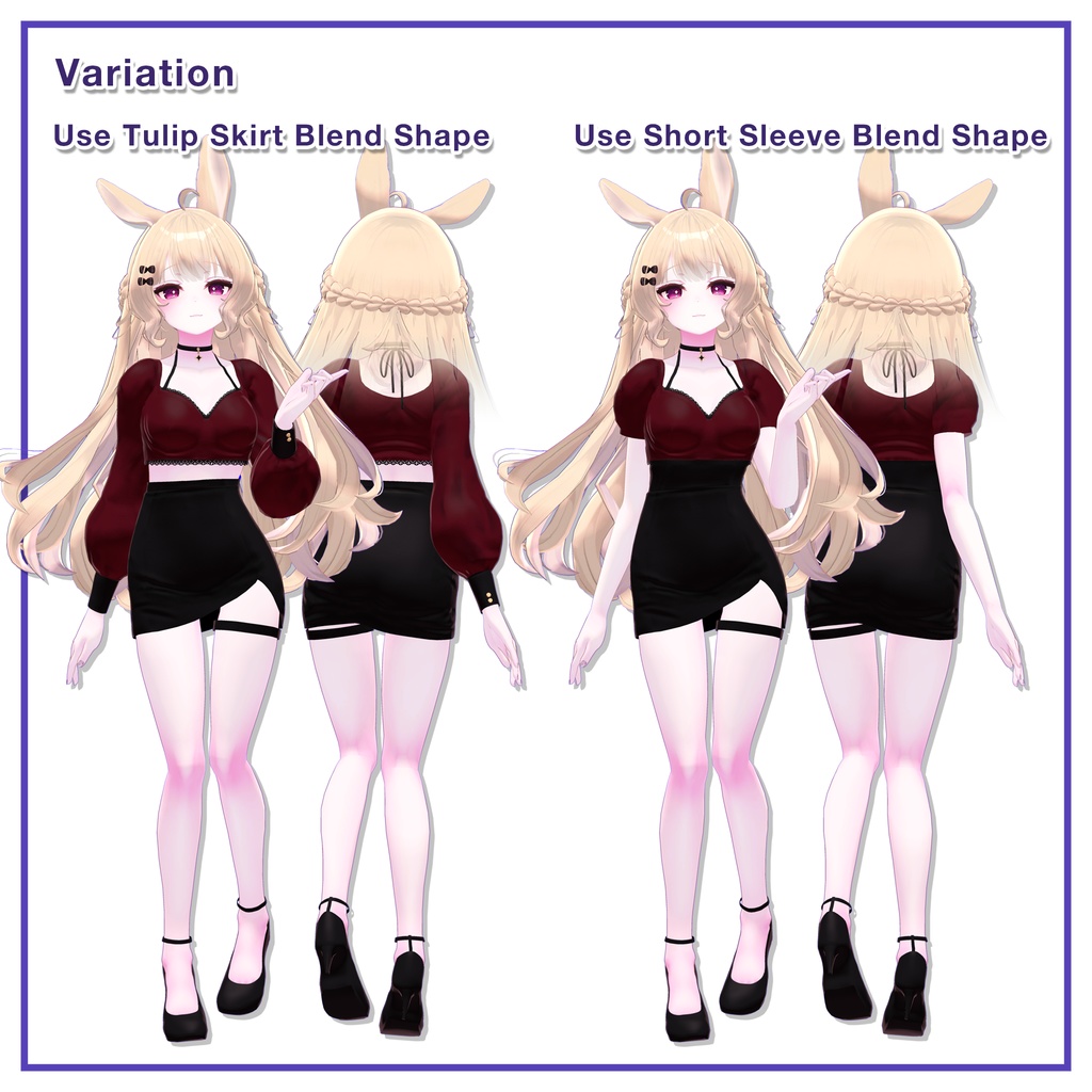 Puff sleeves & Tulip skirt for Lunalitt, Leefa / パフスリーブ&チューリップスカート 【ルーナリット,リーファ用】 (C11)