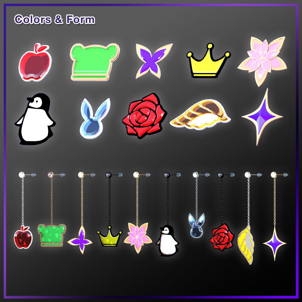 [Free] 10 Jewel badge & Earrings / 10ジュエルバッジ&イヤリング (A6) 缩略图 2