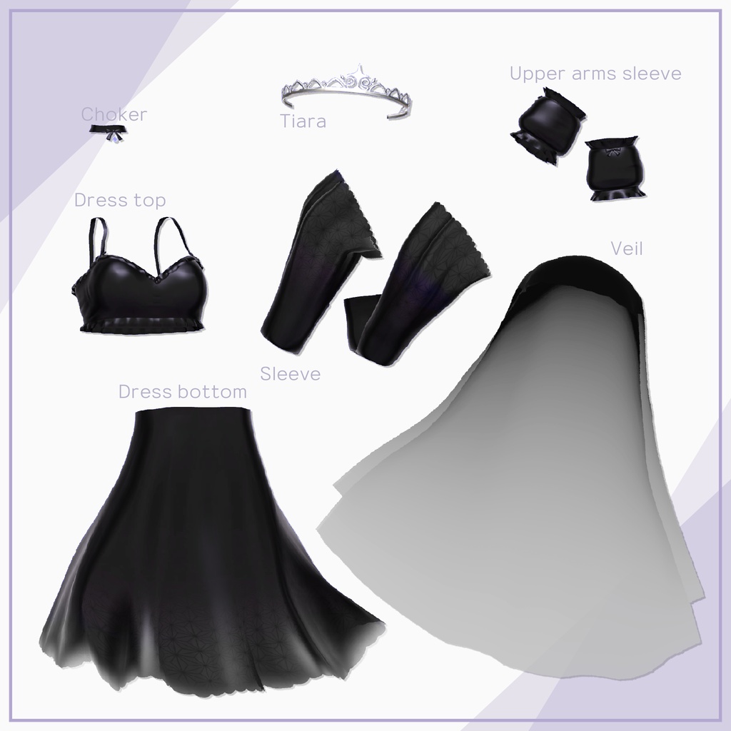 【7Avatars】SlipDress & TiaraVeil / スリップドレス&ティアラベール (C12)