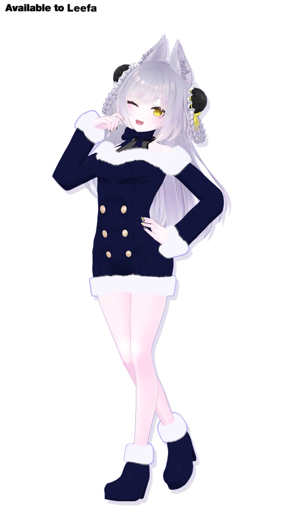 Winter Fur Dress for Lunalitt, Leefa / ウィンターファーワンピース【ルーナリット,リーファ用】 (C6)