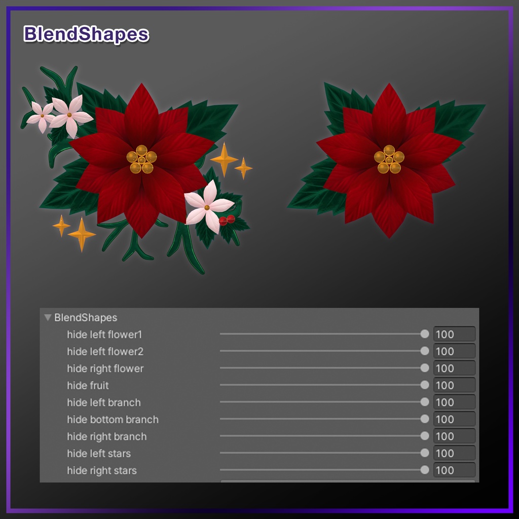 Christmas Poinsettia Brooch / クリスマスポインセチアブローチ (A8)