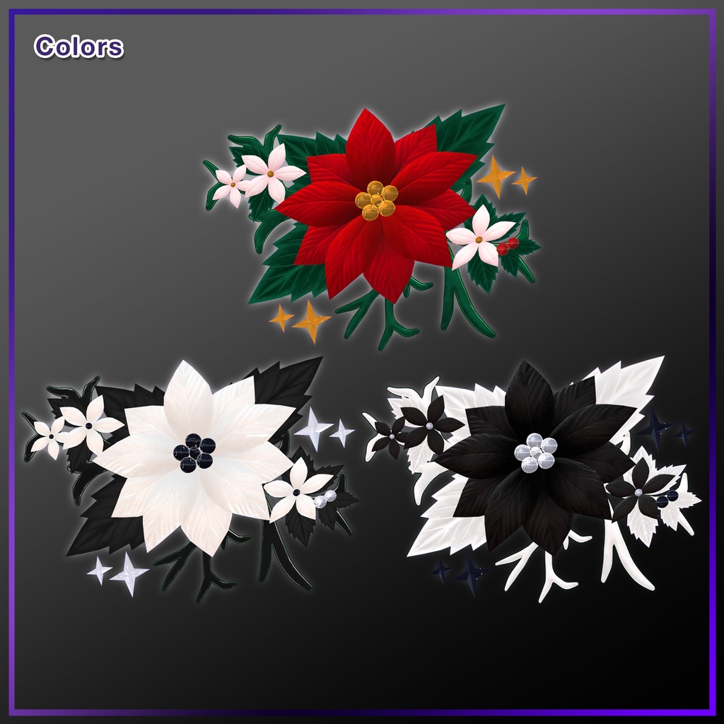 Christmas Poinsettia Brooch / クリスマスポインセチアブローチ (A8)
