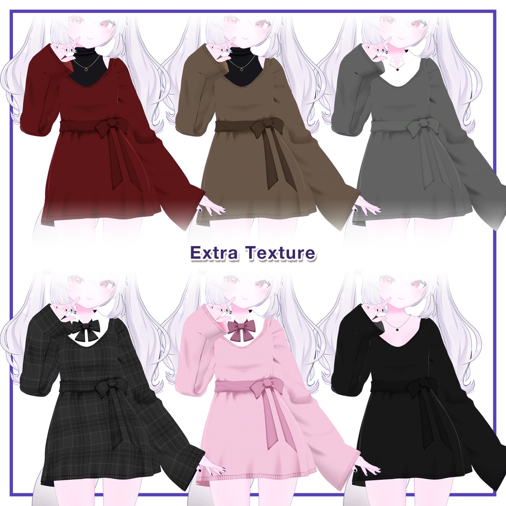 Ribbon knit dress for Karin / リボンニットワンピース【カリン用】 (C13)