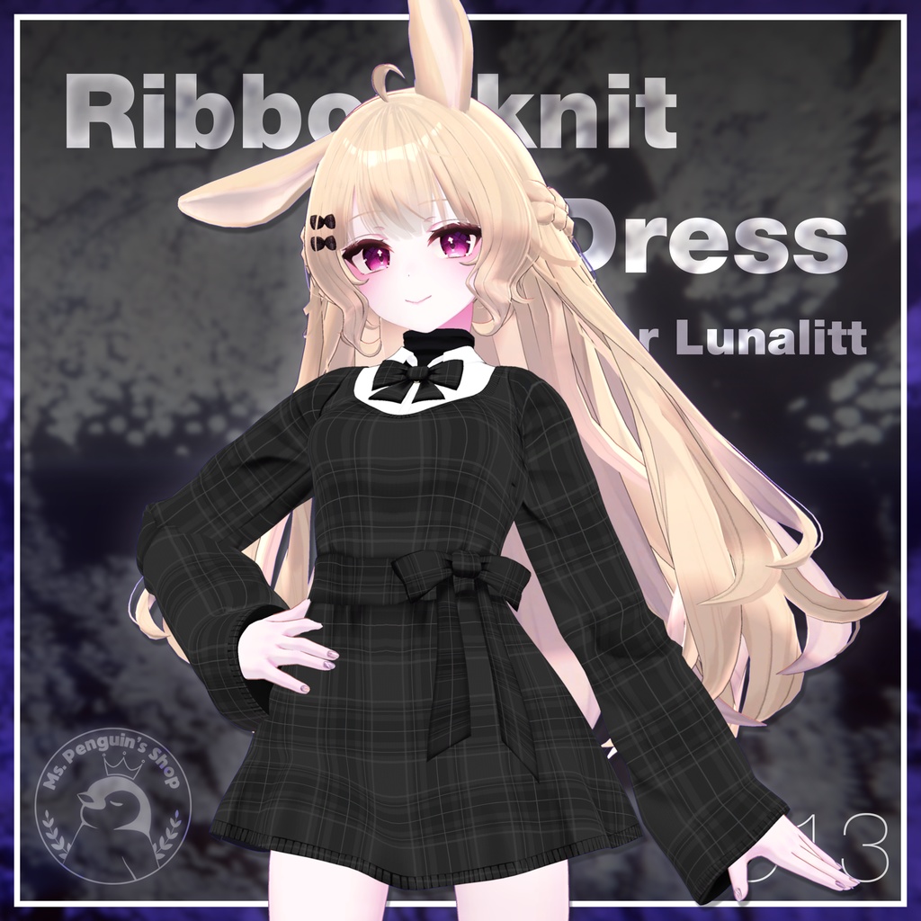 Ribbon knit dress for Lunalitt, Leefa / リボンニットワンピース【ルーナリット,リーファ用】 (C13)