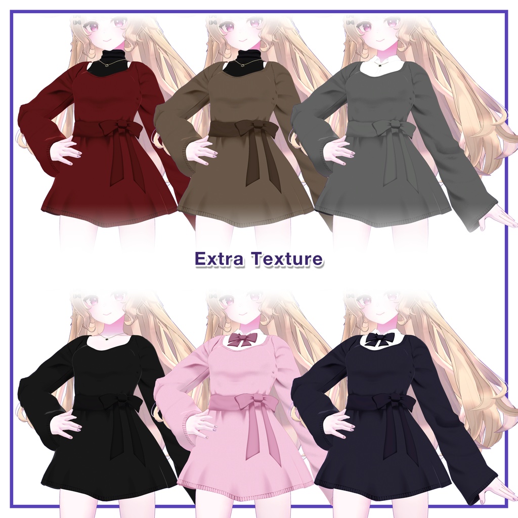 Ribbon knit dress for Lunalitt, Leefa / リボンニットワンピース【ルーナリット,リーファ用】 (C13)