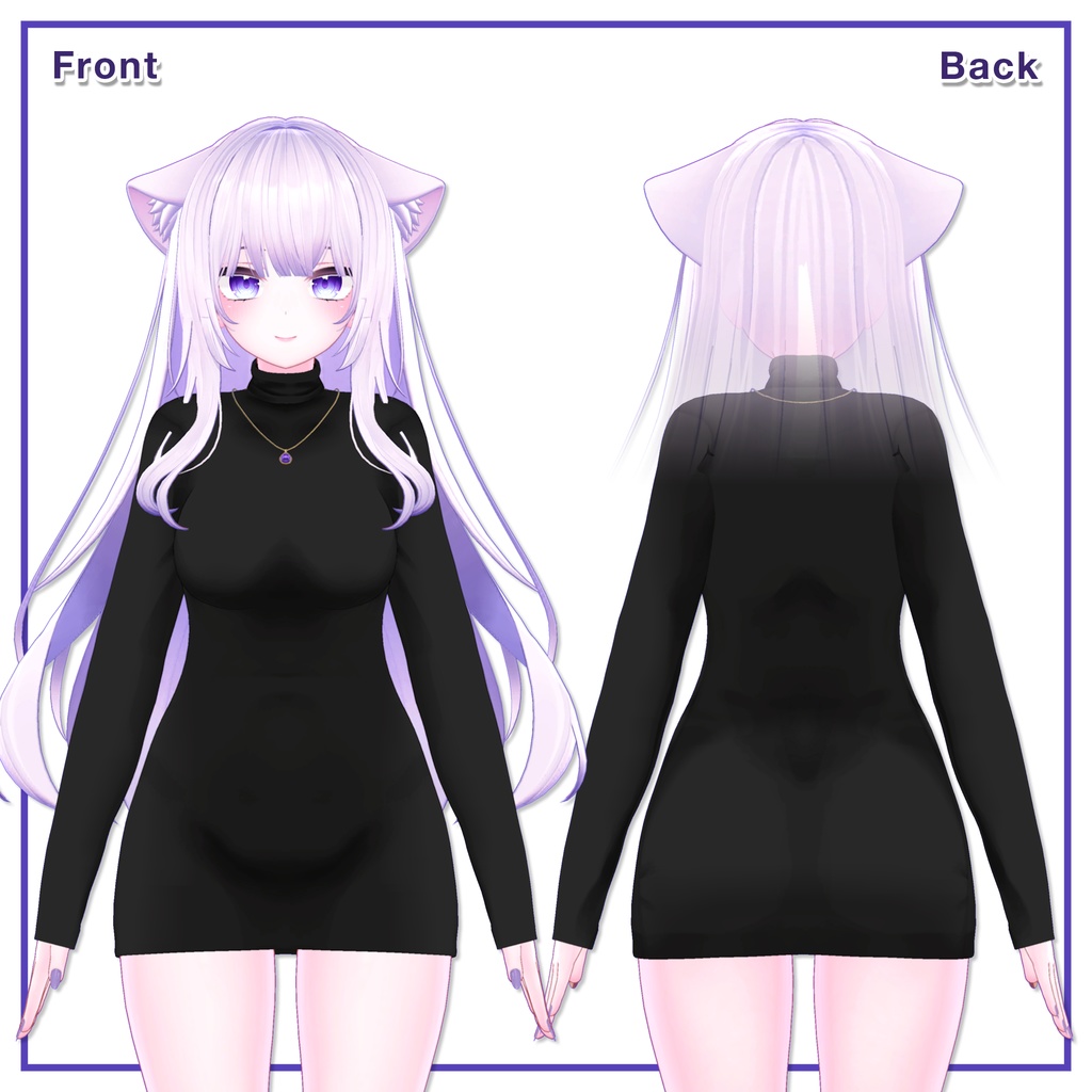 Turtleneck knit dress for Moe / タートルネックニットワンピース【萌用】 (C2)