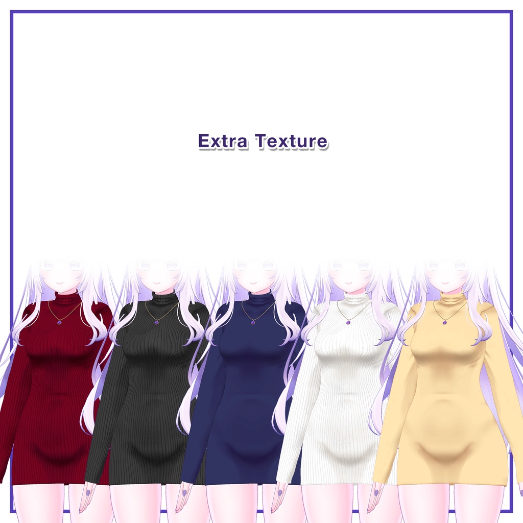 Turtleneck knit dress for Moe / タートルネックニットワンピース【萌用】 (C2)