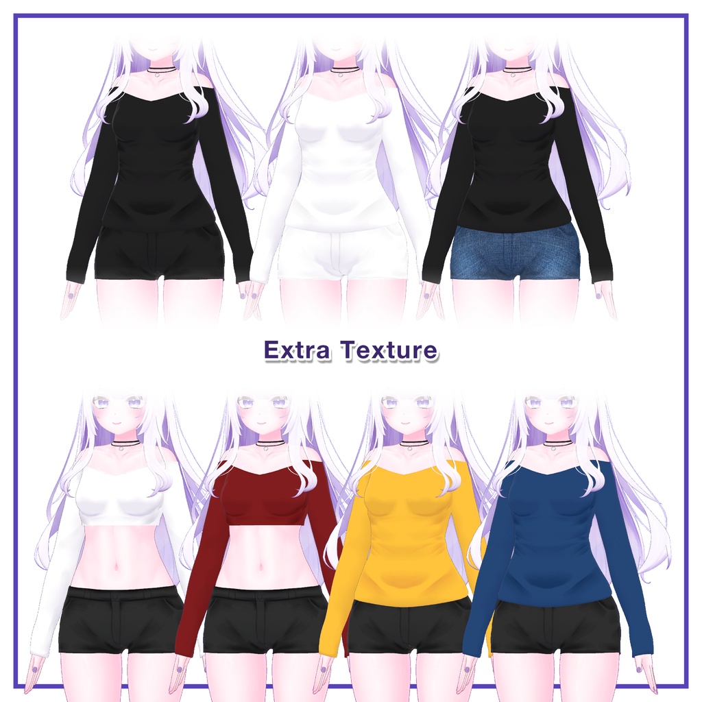 Ribbed top & Hotpants for Moe / リブトップ&ホットパンツ【萌用】 (C8)