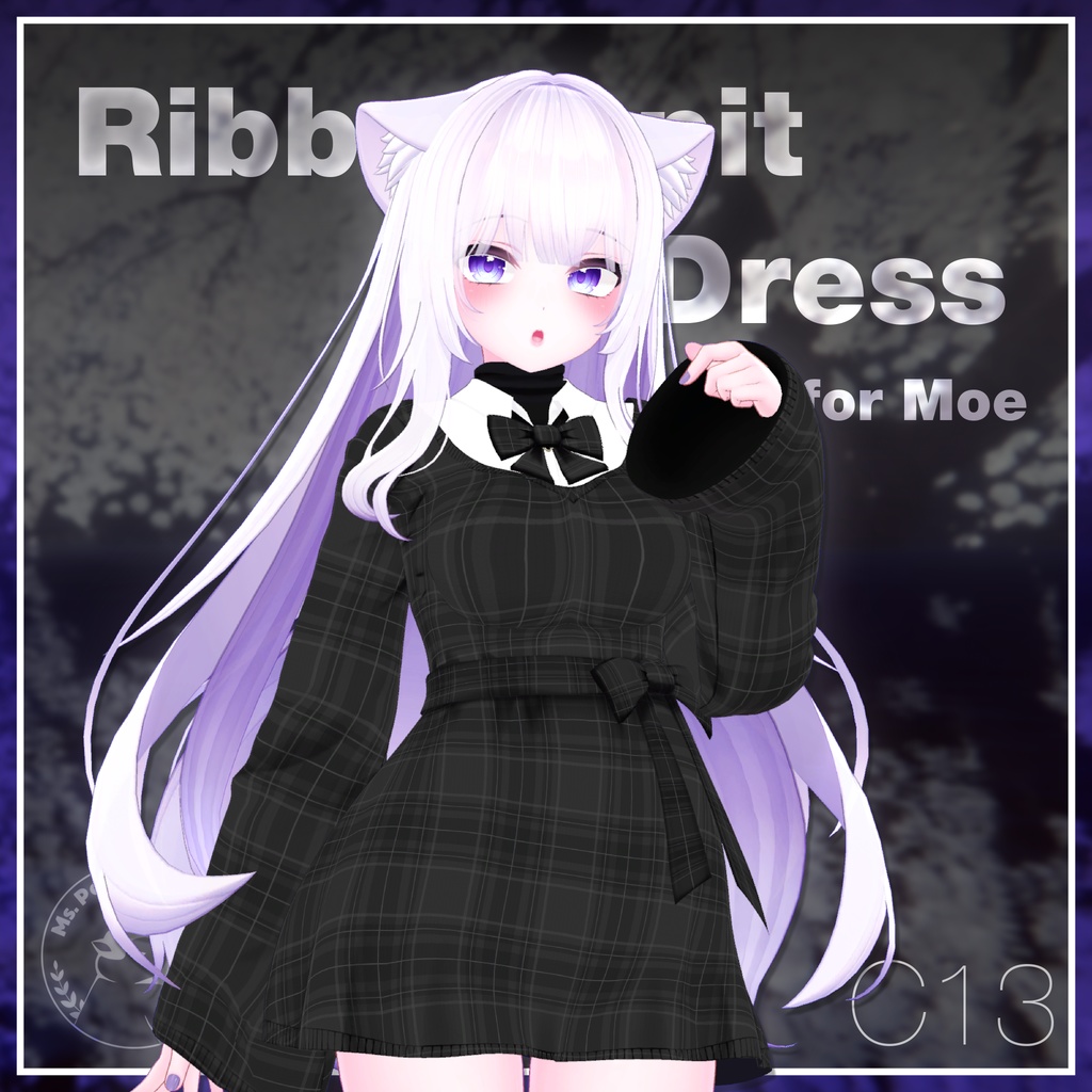 Ribbon knit dress for Moe / リボンニットワンピース【萌用】 (C13)