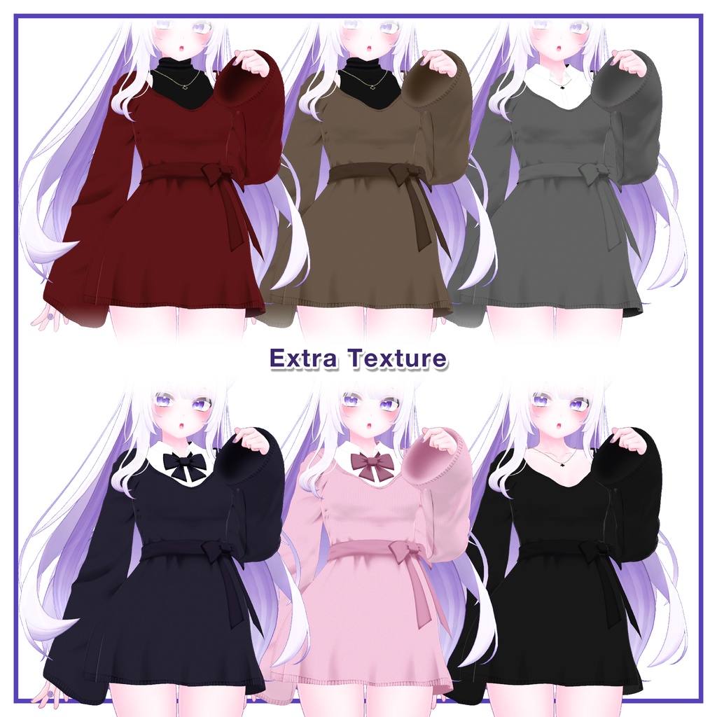 Ribbon knit dress for Moe / リボンニットワンピース【萌用】 (C13)