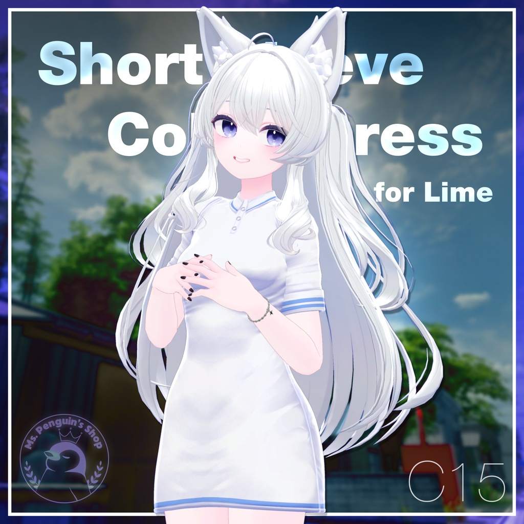 【8Avatars】Short Sleeve Collar Dress / 半袖襟ワンピース (C15)