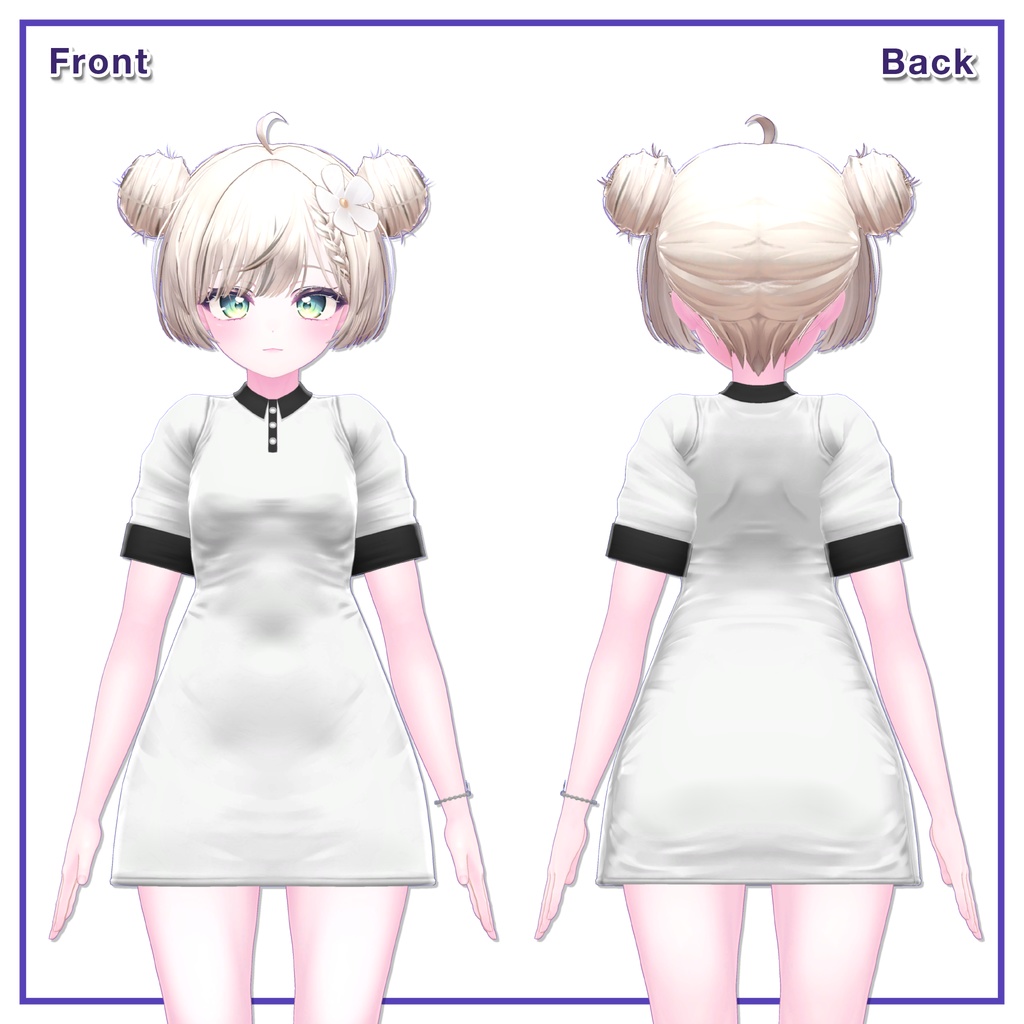 Short Sleeve Collar Dress for Manuka / 半袖襟ワンピース【マヌカ用】 (C15)