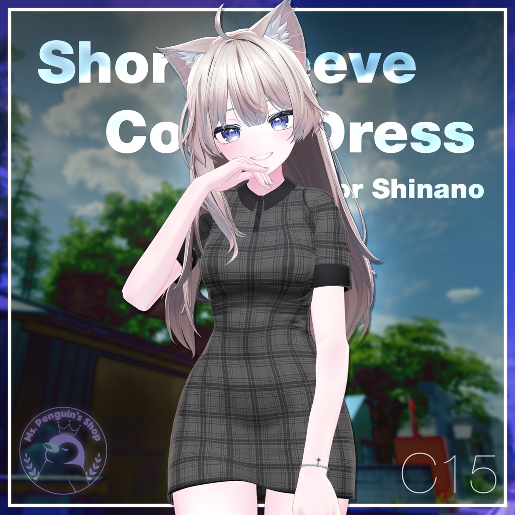 【8Avatars】Short Sleeve Collar Dress / 半袖襟ワンピース (C15)