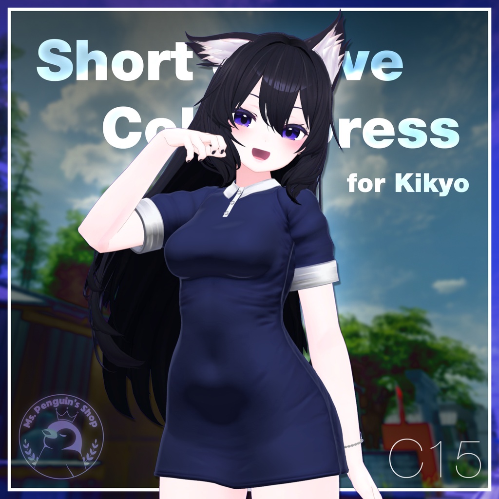 【8Avatars】Short Sleeve Collar Dress / 半袖襟ワンピース (C15)