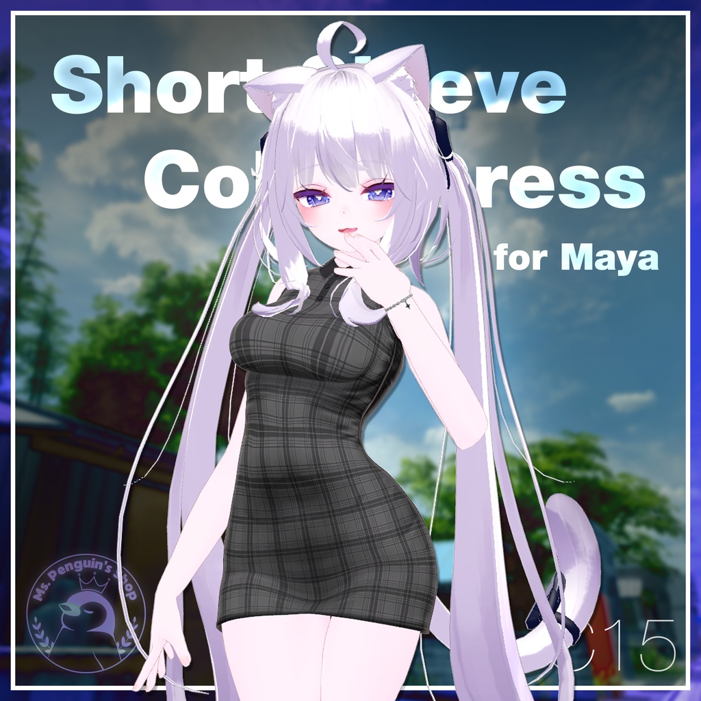 【8Avatars】Short Sleeve Collar Dress / 半袖襟ワンピース (C15)