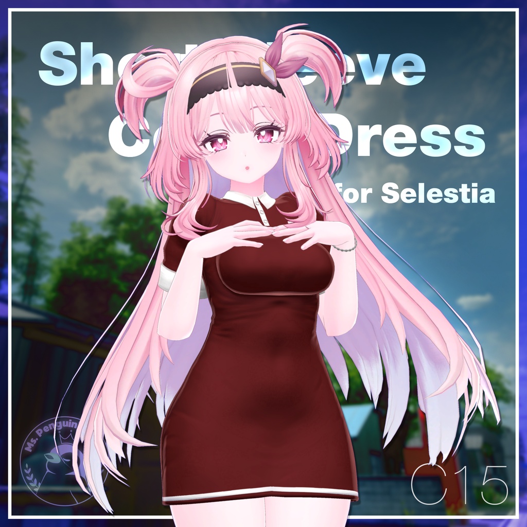 【8Avatars】Short Sleeve Collar Dress / 半袖襟ワンピース (C15)