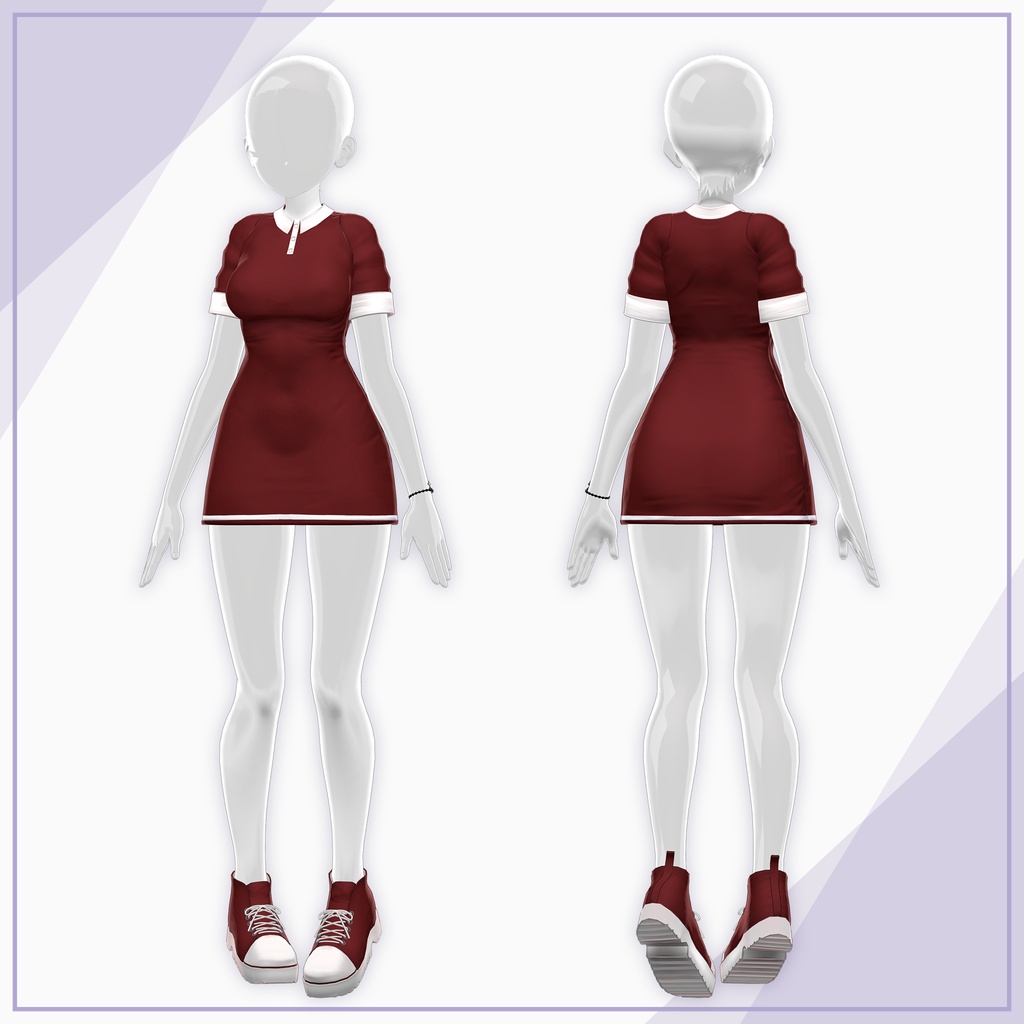 【8Avatars】Short Sleeve Collar Dress / 半袖襟ワンピース (C15)