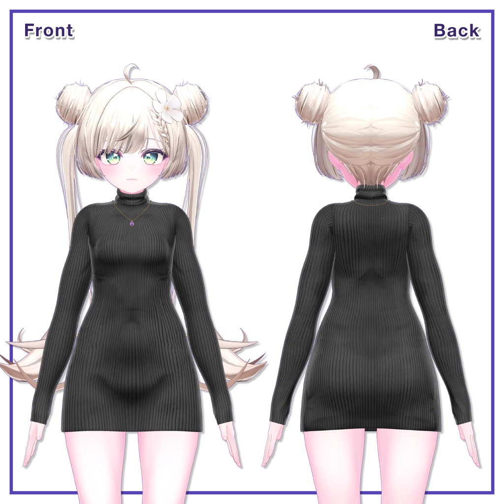 Turtleneck knit dress for Manuka / タートルネックニットワンピース【マヌカ用】 (C2)