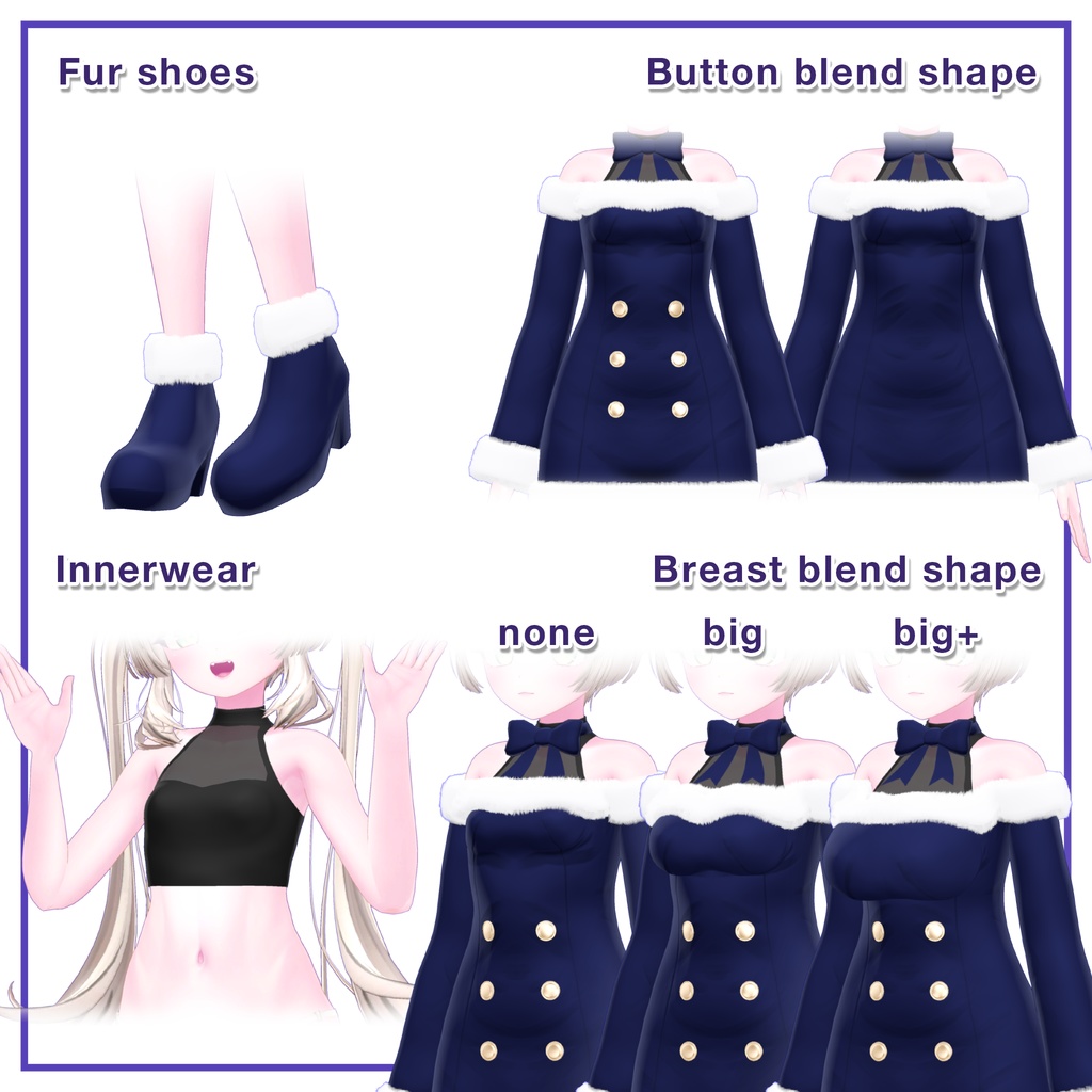 Winter Fur Dress for Manuka / ウィンターファーワンピース【マヌカ用】 (C6)