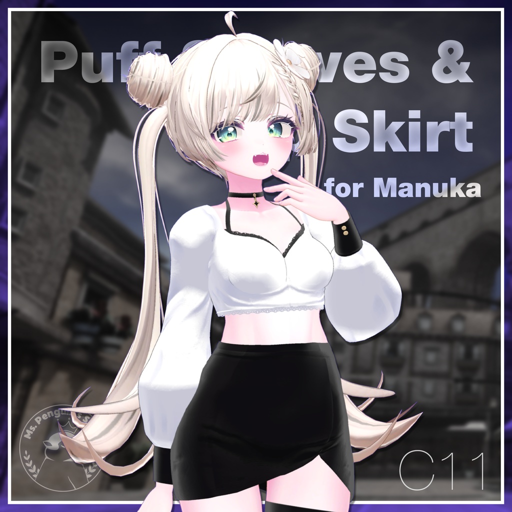 Puff sleeves & Tulip skirt for Manuka / パフスリーブ&チューリップスカート 【マヌカ用】 (C11)