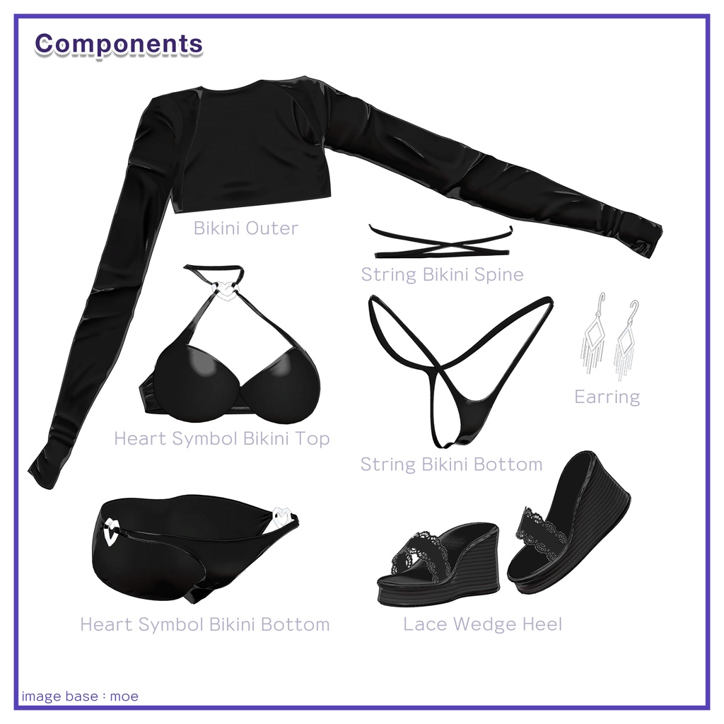 Heart Symbol Bikini for Lime,Chiffon / ハートシンボルビキニ【ライム用,シフォン用】 (C17)