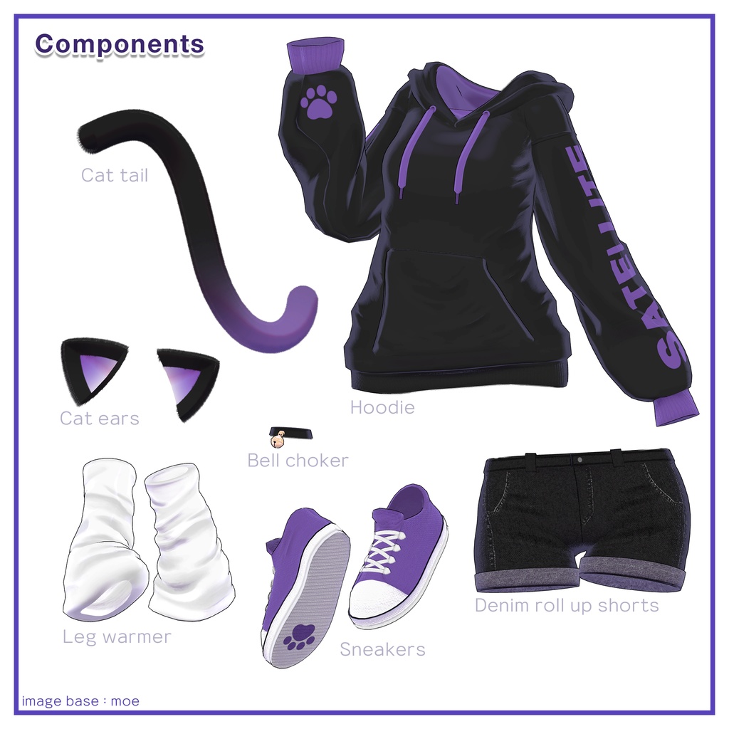 Roll up Shorts & Hoodie for Moe / ロールアップショーツ&パーカー 【萌用】 (C18)