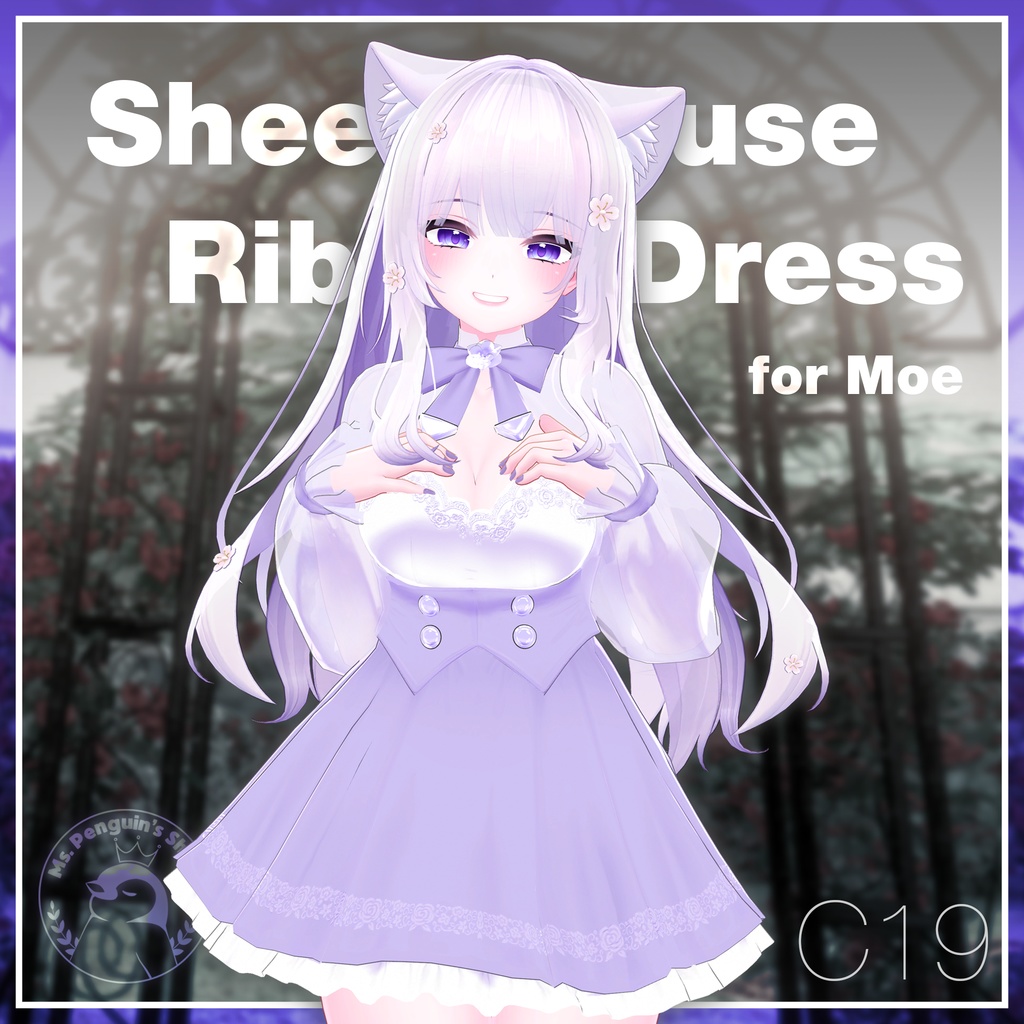 Sheer Blouse Ribbon Dress for Moe / シアーブラウス リボンワンピース 【萌用】 (C19)