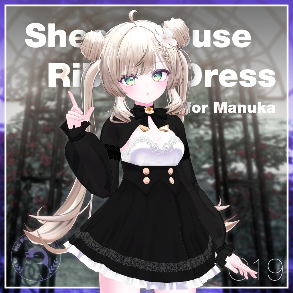 Sheer Blouse Ribbon Dress for Manuka / シアーブラウス リボンワンピース 【マヌカ用】 (C19)