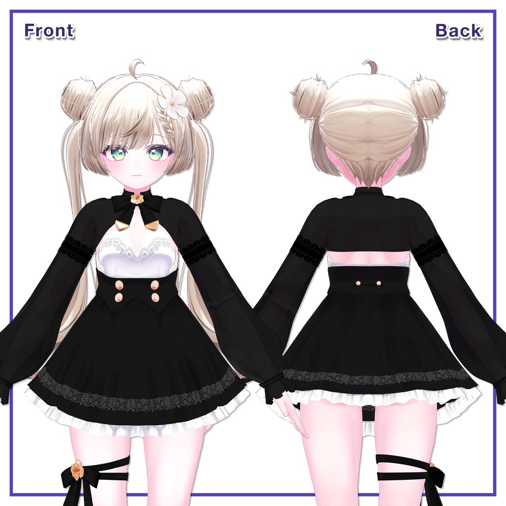 Sheer Blouse Ribbon Dress for Manuka / シアーブラウス リボンワンピース 【マヌカ用】 (C19)