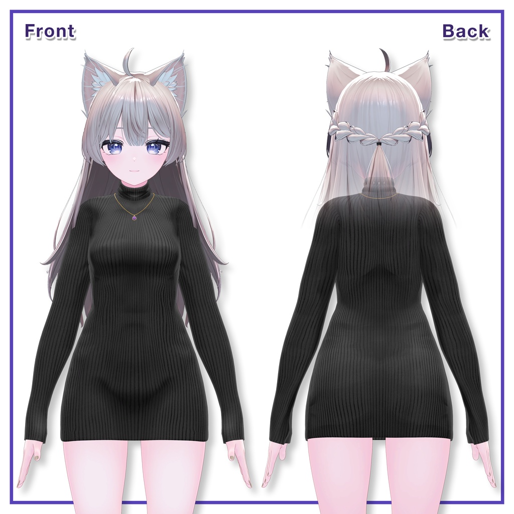 Turtleneck knit dress for Shinano / タートルネックニットワンピース【しなの用】 (C2)