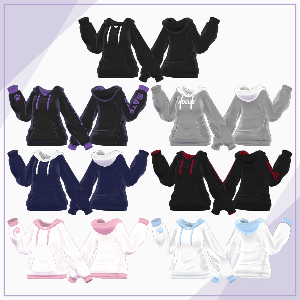 【9Avatars】Roll up Shorts & Hoodie / ロールアップショーツ&パーカー (C18)