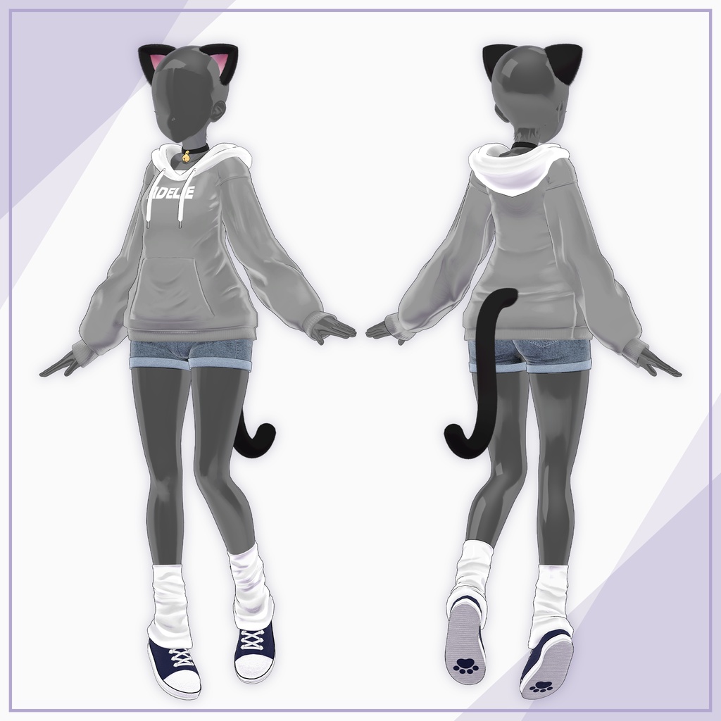 【9Avatars】Roll up Shorts & Hoodie / ロールアップショーツ&パーカー (C18)