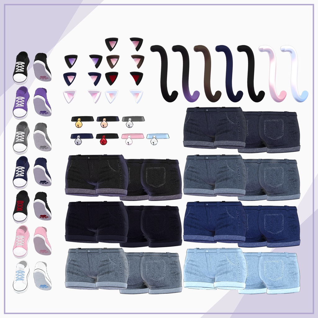 【9Avatars】Roll up Shorts & Hoodie / ロールアップショーツ&パーカー (C18)