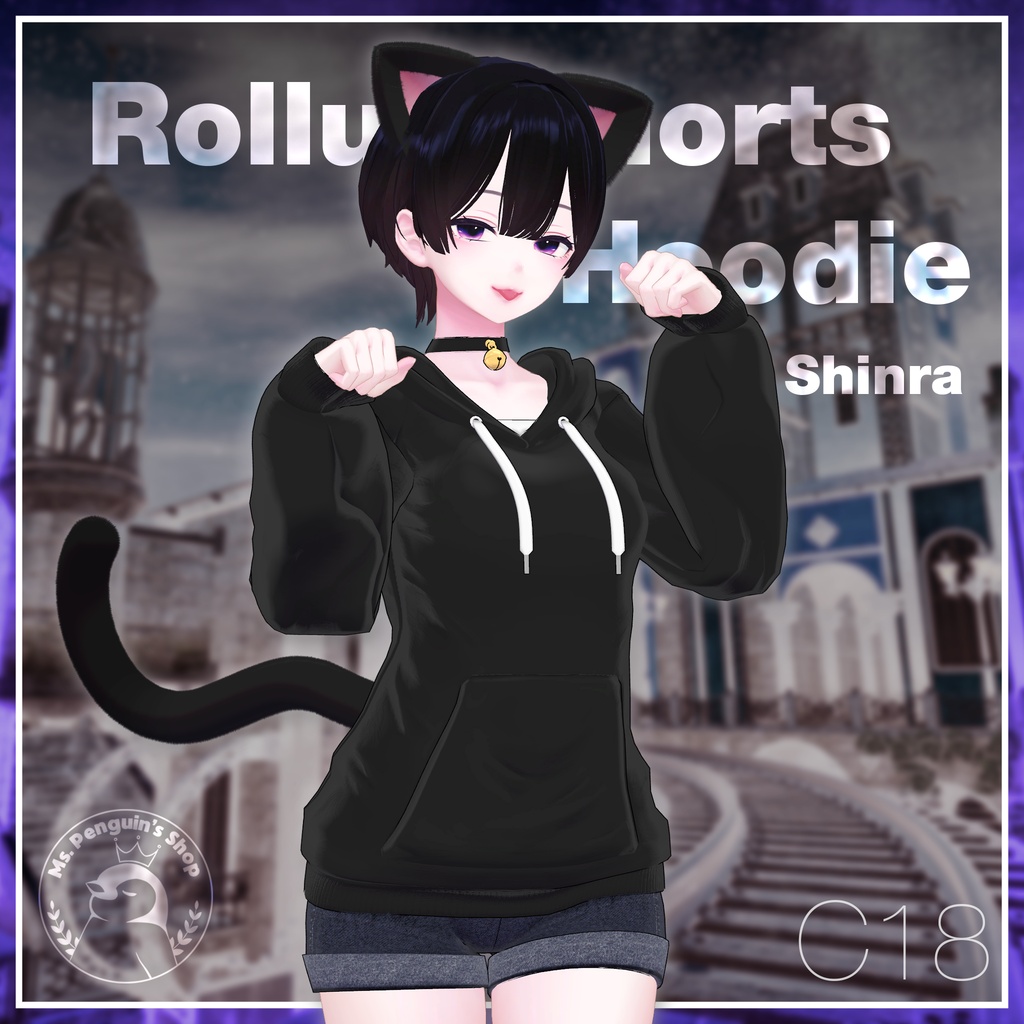 【9Avatars】Roll up Shorts & Hoodie / ロールアップショーツ&パーカー (C18)