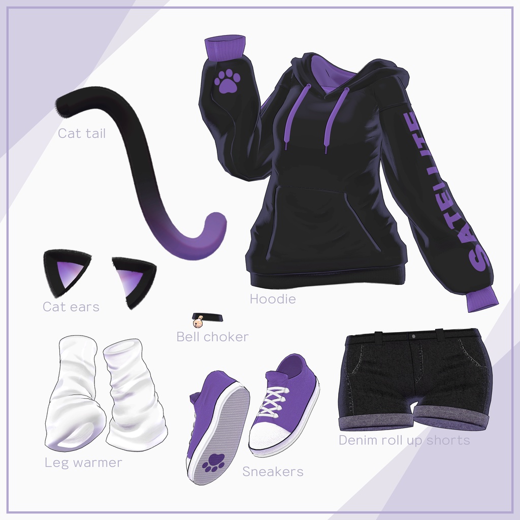 【9Avatars】Roll up Shorts & Hoodie / ロールアップショーツ&パーカー (C18)