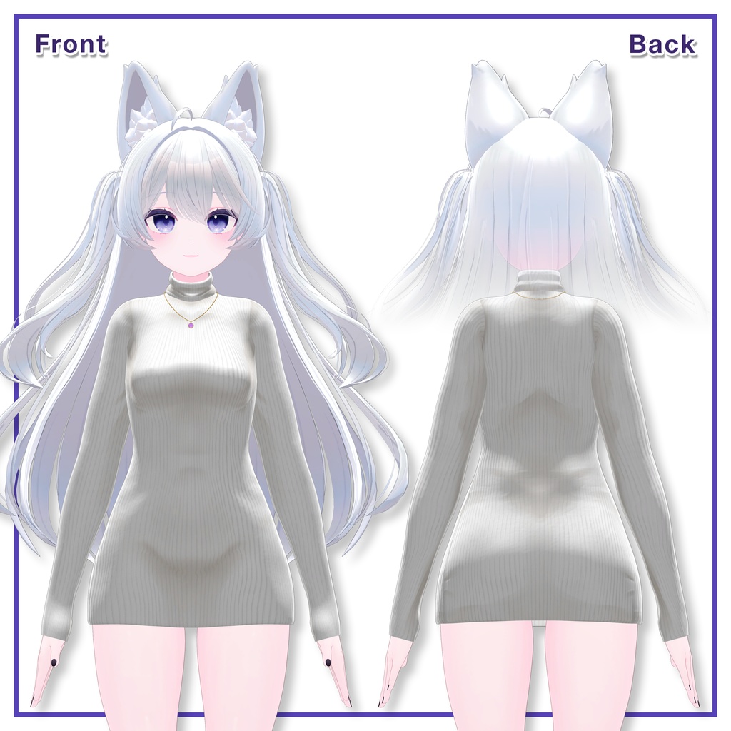 Turtleneck knit dress for Lime, Chiffon / タートルネックニットワンピース【ライム用,シフォン用】 (C2)