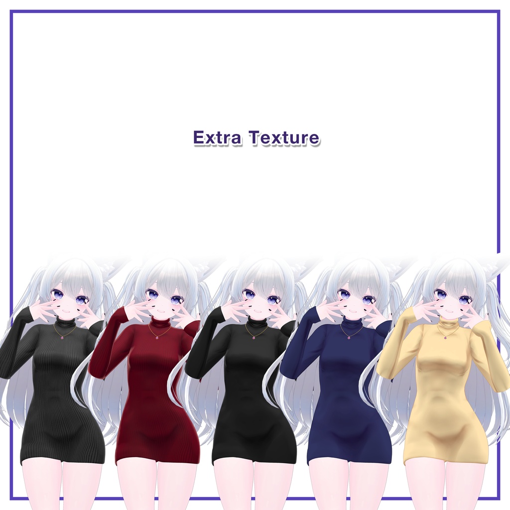 Turtleneck knit dress for Lime, Chiffon / タートルネックニットワンピース【ライム用,シフォン用】 (C2)