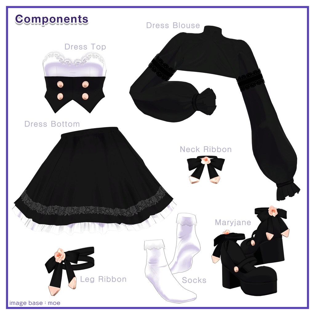 Sheer Blouse Ribbon Dress for Shinano / シアーブラウス リボンワンピース 【しなの用】 (C19)